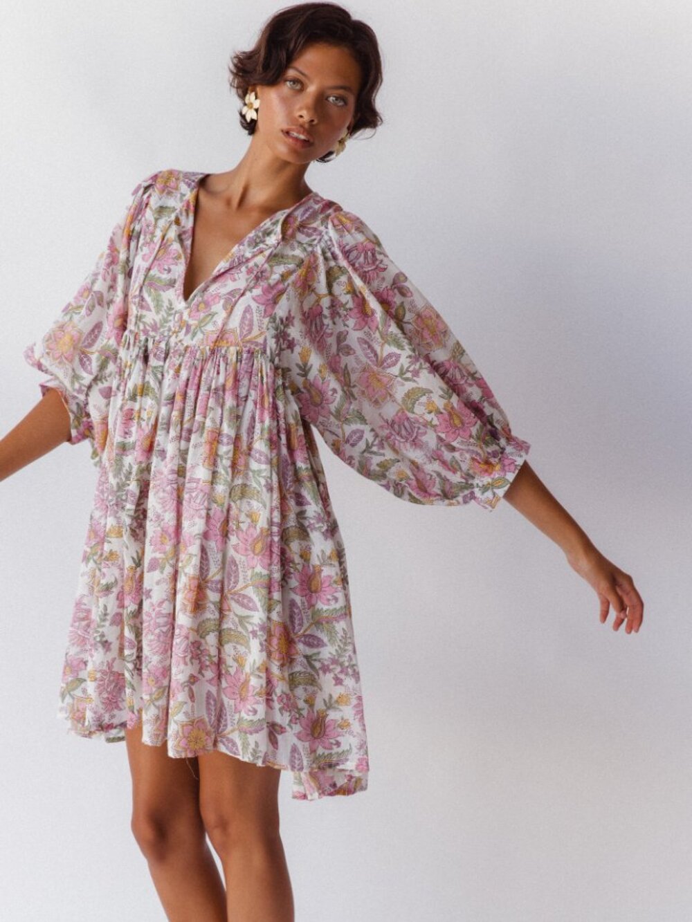 Kyra Mini Dress ~ Fuchsia Bloom (Size M)